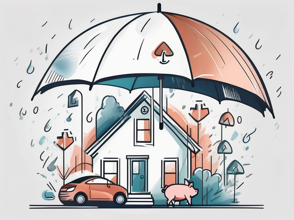 A piggy bank with a protective shield