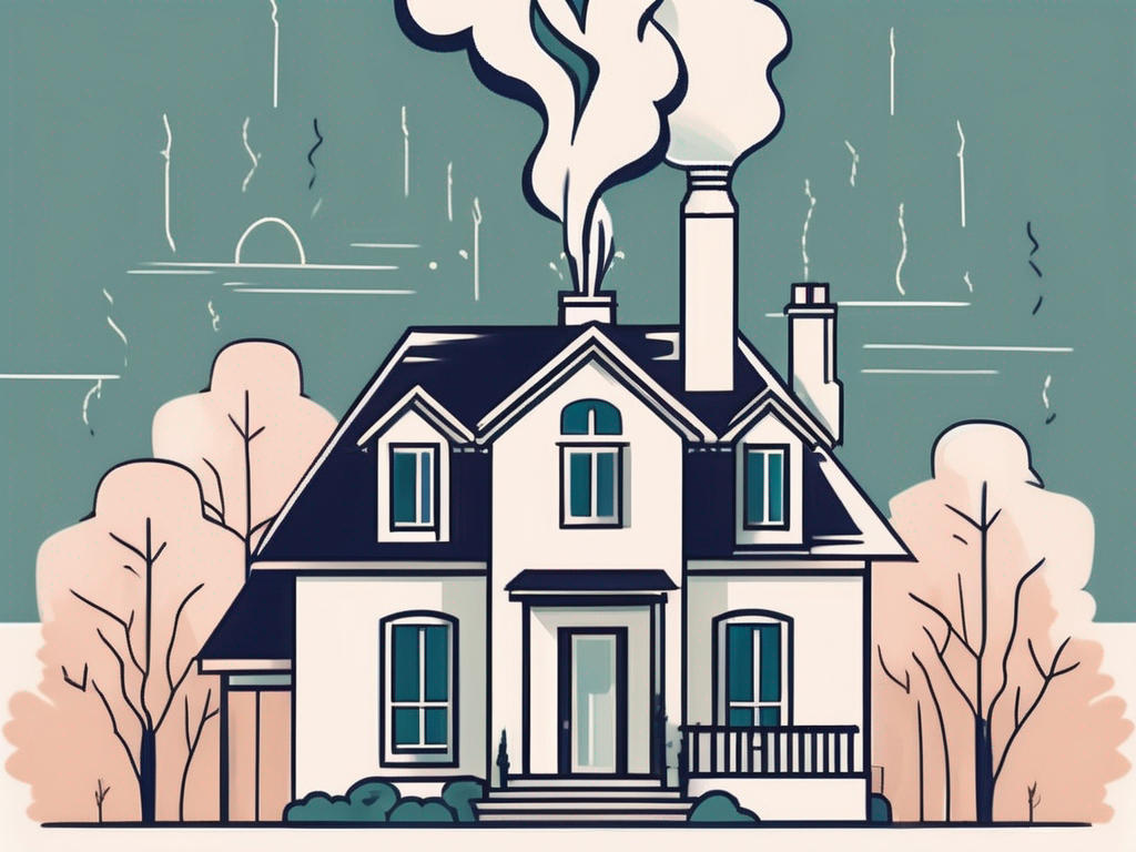 A house with dollar signs floating upwards from the chimney