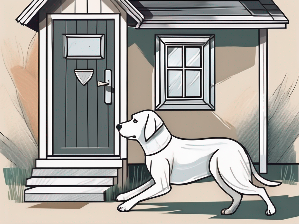 A home with a dog house in the yard