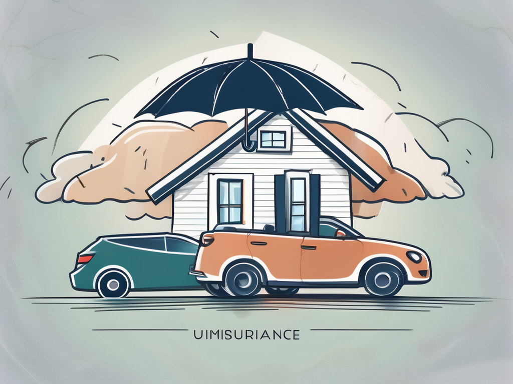 An umbrella shielding a house