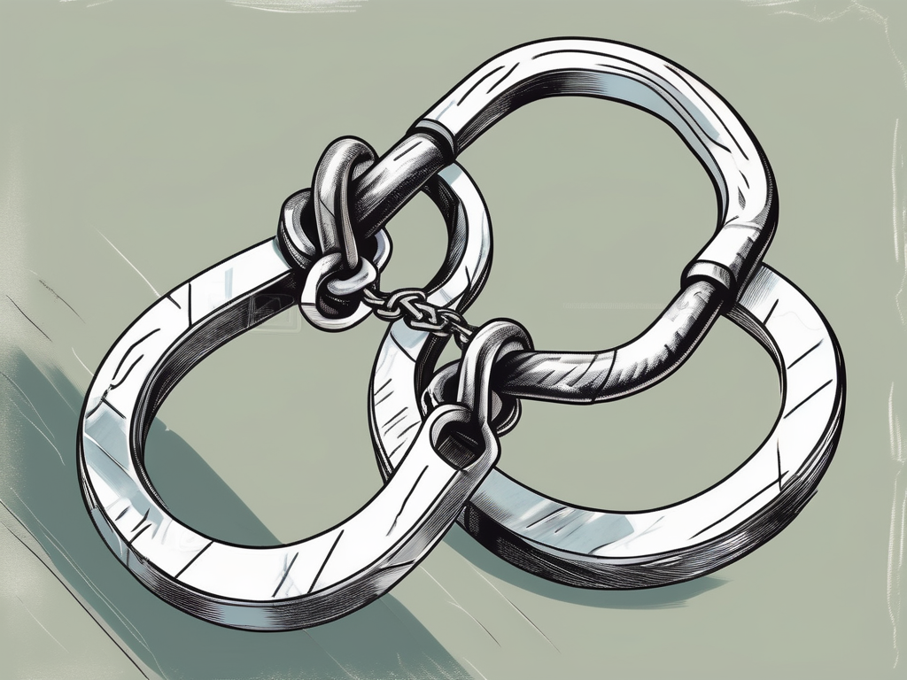 A pair of shackles broken apart