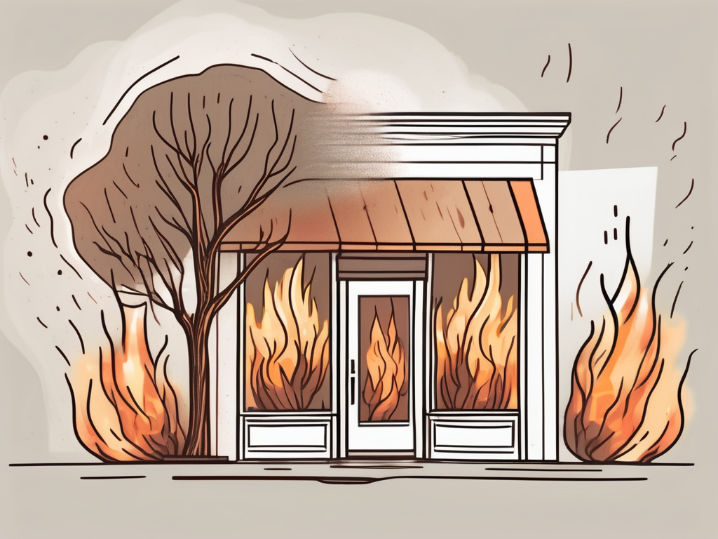 A shield protecting a small business storefront from potential hazards like fire
