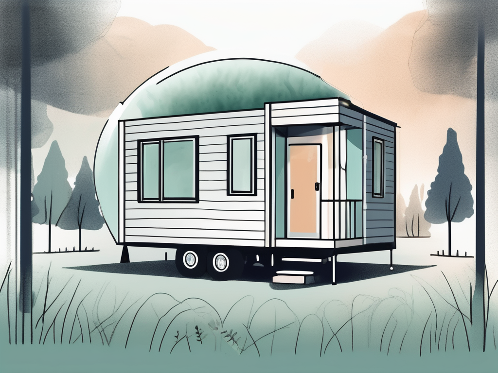 A mobile home nestled in a serene environment